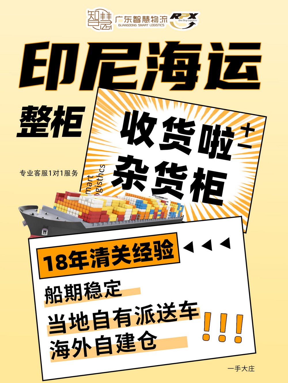 印尼杂货物流专线，低门槛拼柜起运！